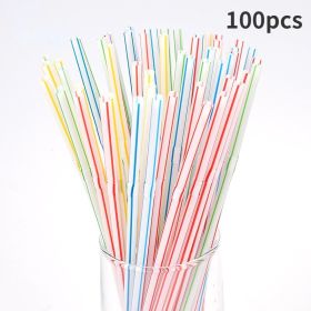 100pcs Disposable Colorful Elbow Plastic Straw; Lengthened; Bendable; Juice Milk Tea Straw