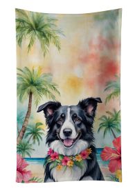 Border Collie Luau Kitchen Towel Dish Cloths Guest Hand Towel Decorative Bathroom Towel for Face,Tea, Dishcloth, Kitchen and Bath