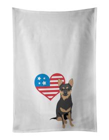 NEW Chihuahua Black and Tan #1 Patriotic Kitchen Towel Set of 2 White Dish Towels Decorative Bathroom Hand towel for Hand, Face, Hair, Yoga, Tea
