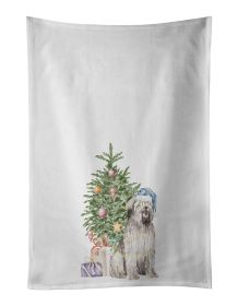 NEW Briard #2 Christmas Presents and Tree Kitchen Towel Set of 2 White Dish Towels Decorative Bathroom Hand towel for Hand, Face, Hair, Yoga, Tea