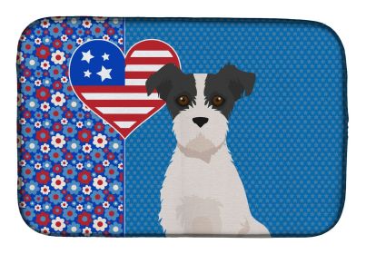Black White Wirehair Jack Russell Terrier USA American Dish Drying Mat Absorbent Dish Drying Mat Pad for Kitchen Counter Dish Drainer Mat for Cou