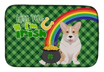 NEW Fawn Cardigan Corgi St. Patrick's Day Dish Drying Mat Absorbent Dish Drying Mat Pad for Kitchen Counter Dish Drainer Mat for Countertop, 14 x