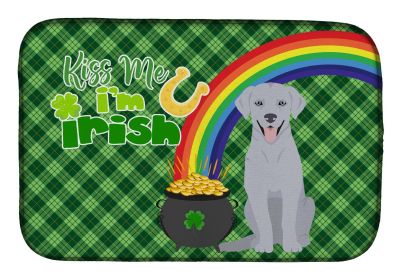 NEW Silver Labrador Retriever St. Patrick's Day Dish Drying Mat Absorbent Dish Drying Mat Pad for Kitchen Counter Dish Drainer Mat for Countertop