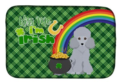 NEW Toy Silver Poodle St. Patrick's Day Dish Drying Mat Absorbent Dish Drying Mat Pad for Kitchen Counter Dish Drainer Mat for Countertop, 14 x 2