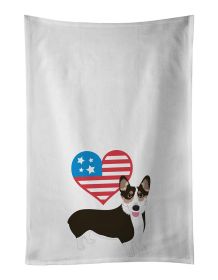 NEW Pembroke Welsh Corgi Tricolor Black-Headed #2 Patriotic Kitchen Towel Set of 2 White Dish Towels Decorative Bathroom Hand towel for Hand, Fac