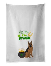NEW Black and Tan German Shepherd St. Patrick's Day Kitchen Towel Set of 2 White Dish Towels Decorative Bathroom Hand towel for Hand, Face, Hair,