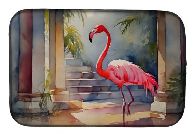 Flamingo Dish Drying Mat Absorbent Dish Drying Mat Pad for Kitchen Counter Dish Drainer Mat for Countertop, 14 x 21", Multicolor