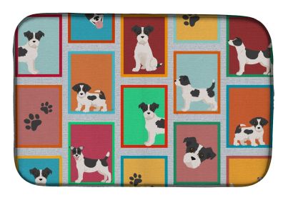Lots of Jack Russell Terrier Dish Drying Mat Absorbent Dish Drying Mat Pad for Kitchen Counter Dish Drainer Mat for Countertop, 14 x 21", Multico
