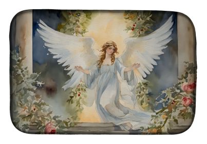 Christmas Angel Dish Drying Mat Absorbent Dish Drying Mat Pad for Kitchen Counter Dish Drainer Mat for Countertop, 14 x 21", Multicolor