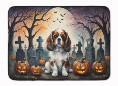 Cavalier Spaniel Spooky Halloween Memory Foam Kitchen Mat Machine Washable Anti-Fatigue Mat Cushion Comfort Bath Mat or Kitchen Rug