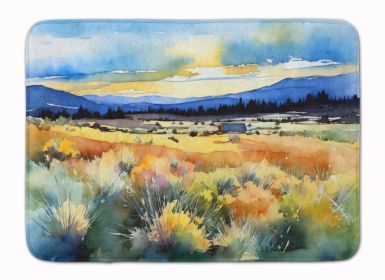 Nevada Sagebrush in Watercolor Memory Foam Kitchen Mat Machine Washable Anti-Fatigue Mat Cushion Comfort Bath Mat or Kitchen Rug