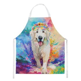 Great Pyrenees Hippie Dawg Apron Cooking Kitchen Server Baking Crafts Gardening for Adult Women Men, Unisex, Large, Multicolor