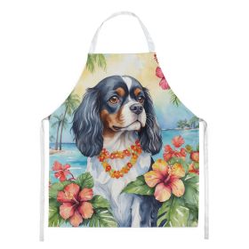 Cavalier Spaniel Luau Apron Cooking Kitchen Server Baking Crafts Gardening for Adult Women Men, Unisex, Large, Multicolor