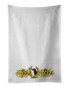 NEW Red Tan Dachshund in Sunflowers Kitchen Towel Set of 2 White Dish Towels Decorative Bathroom Hand towel for Hand, Face, Hair, Yoga, Tea, Dish