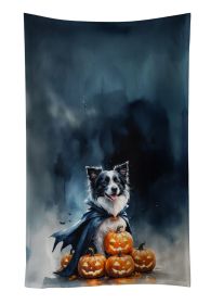 Border Collie Puppy Halloween Kitchen Towel Dish Cloths Guest Hand Towel Decorative Bathroom Towel for Face,Tea, Dishcloth, Kitchen and Bath