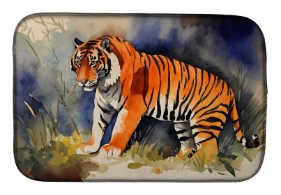 Bengal Tiger Dish Drying Mat Absorbent Dish Drying Mat Pad for Kitchen Counter Dish Drainer Mat for Countertop, 14 x 21", Multicolor (default: default)